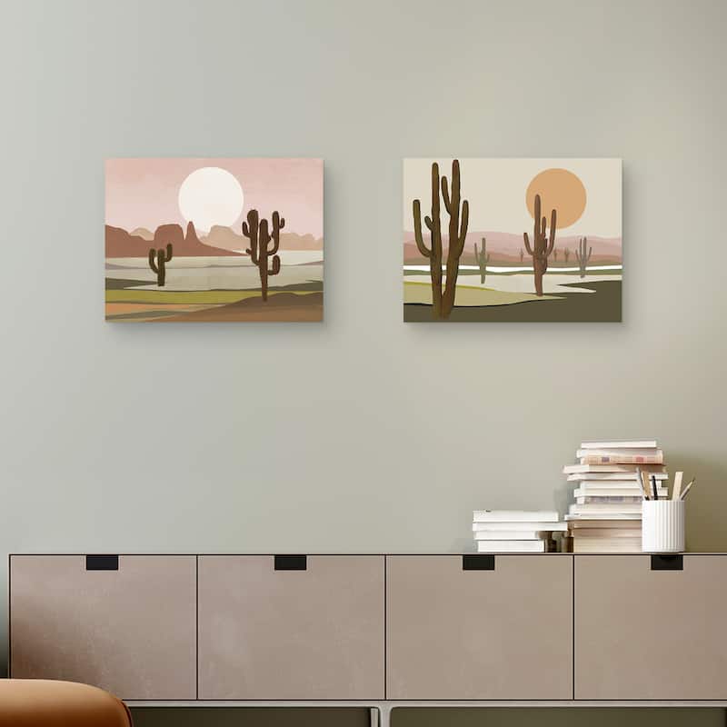 Desert Moonscape I, Desert Moonscape II by Studio Arts Canvas Art Prints