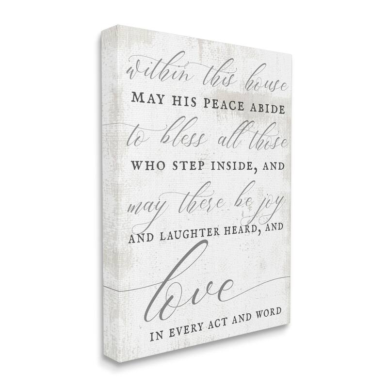 Stupell Love in Every Act and Word Family Greeting Canvas Wall Art - Grey