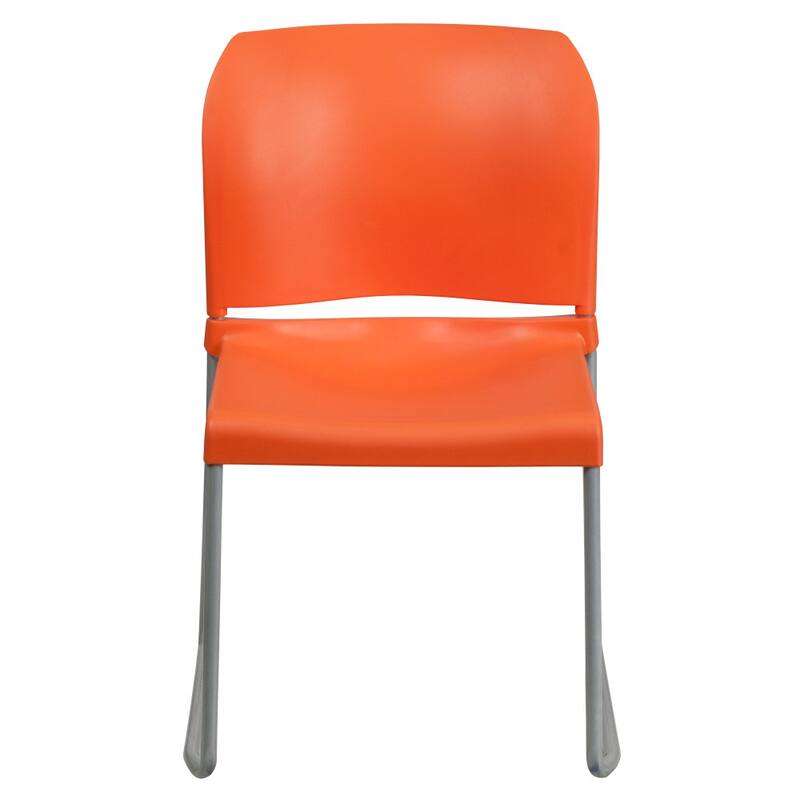 5 Pack 880 lb. Capacity Full Back Contoured Sled Base Stack Chair