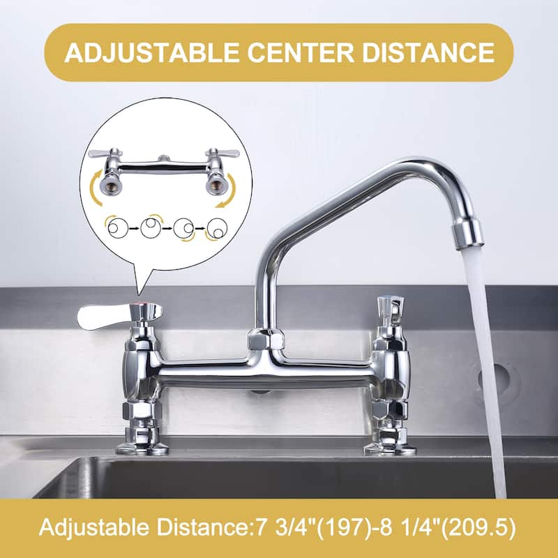 WOWOW Minimalist Bridge-Style Desk-Mounted Dual-Handle Faucet