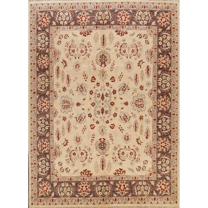 Floral Peshawar Oriental Area Rug Handmade Traditional Wool Carpet - 8'2" x 9'10"