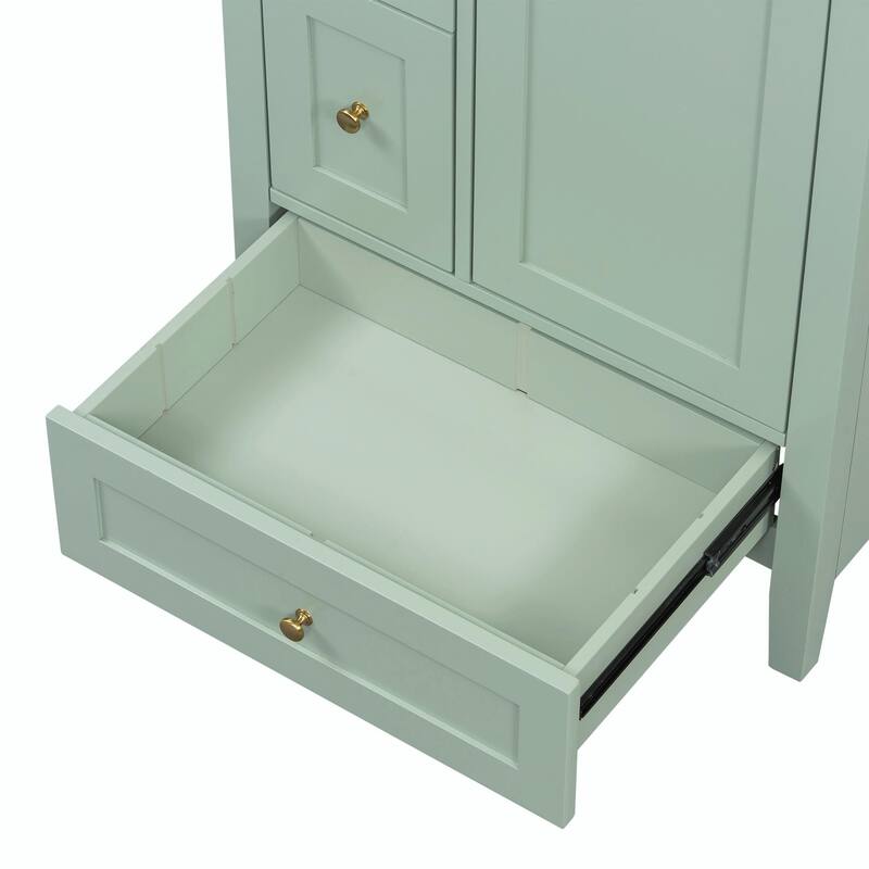 24-Inch Bathroom Vanity with Storage, Adjustable Shelf, Removable Dividers