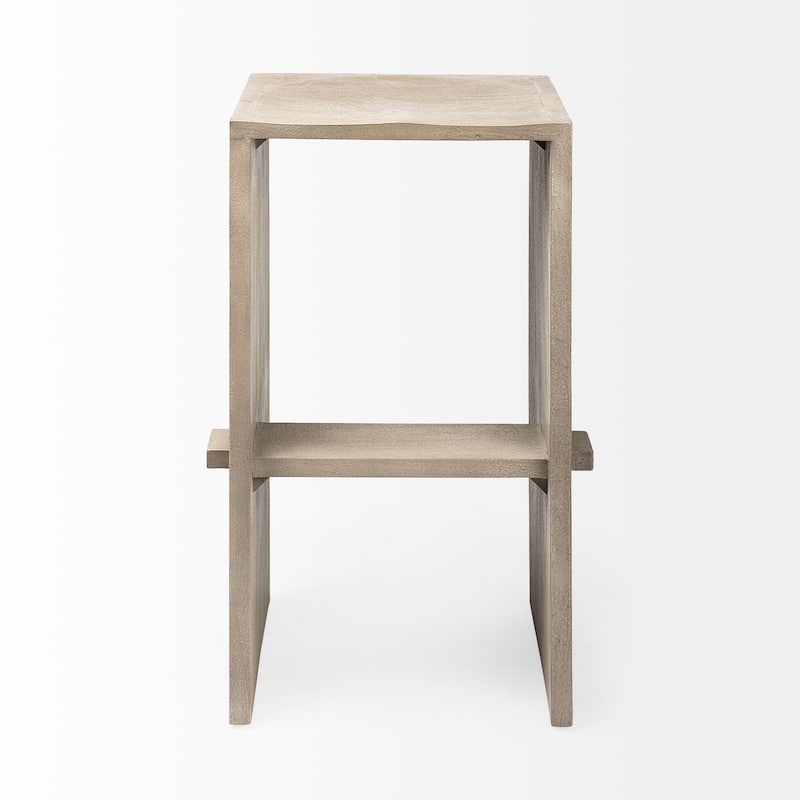 Aida Light Brown Solid Wood Bar Stool