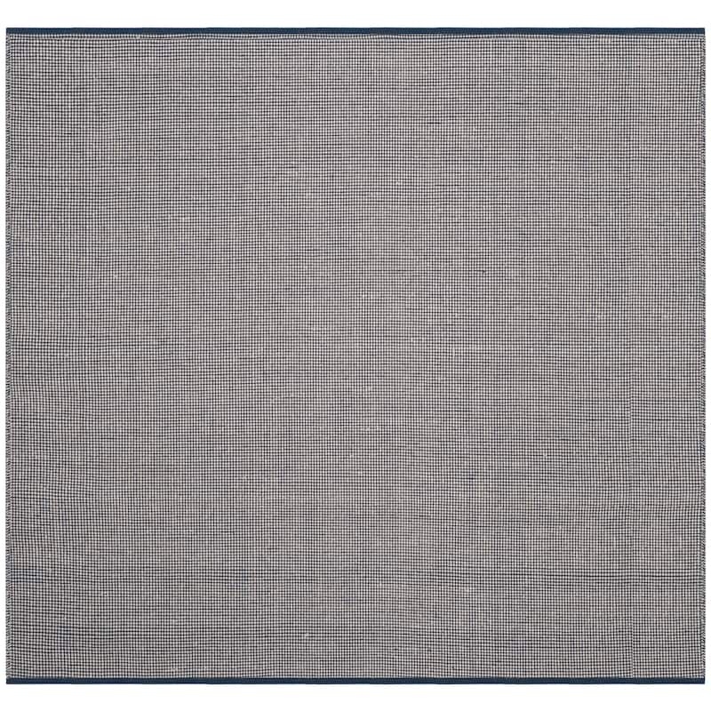 SAFAVIEH Handmade Flatweave Montauk Mariko Casual Cotton Rug - 6' Square - Ivory/Navy - Square