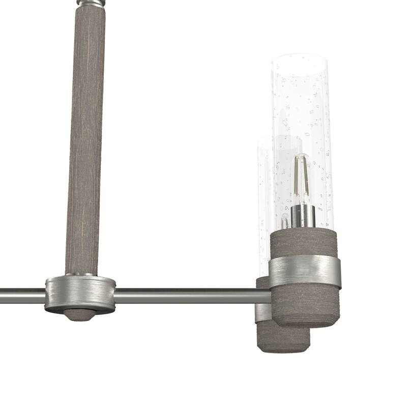 Hunter River Mill 6-Light Rustic Linear Chandelier - Island, Dining Room - Mountain, Modern Farmhouse, Transitional