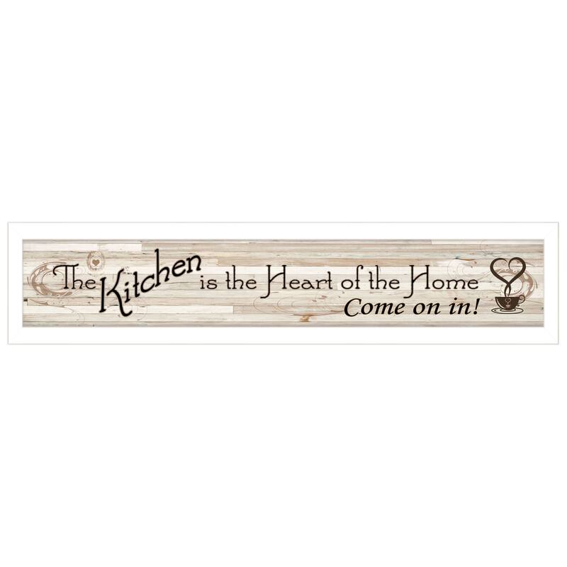 TrendyDecor4U Farmhouse "Kitchen Is The Heart of The Home" Framed Print Wall Art by Millwork Engineering - Earthtone