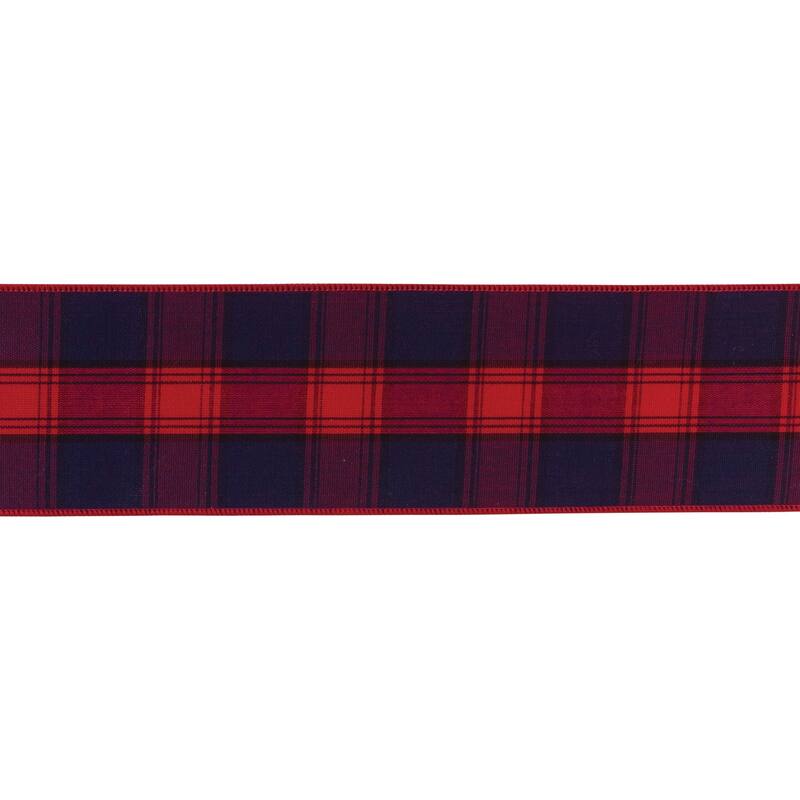 Plaid Christmas Wired Craft Ribbon - 2.5" x 10 Yards - Red and Blue