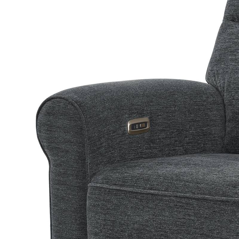 MCombo Power Wall Hugger Recliner Chair for Small Space RV , USB & USB-C Charging Ports, Modern Roll Arm Recliner, Fabric PR630