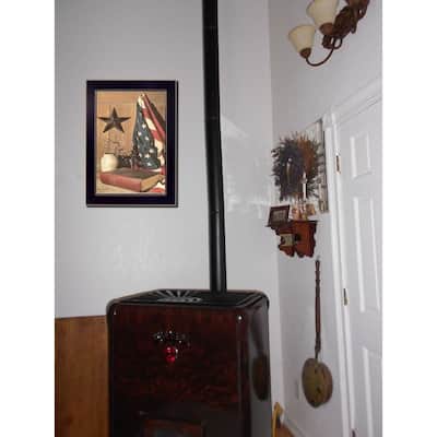 TrendyDecor4U Contemporary "God and Country" Framed Print Wall Art by Billy Jacobs - Multi-Color
