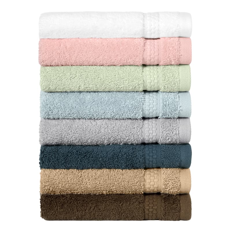 Authentic Hotel and Spa 100% Aeagean Long Staple Turkish Cotton, STARLIGHT Terry Washcloths (Set of 12)