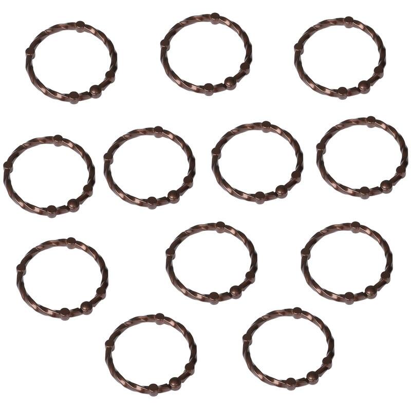 Utopia Alley Shower Eternity Curtain Rings, Rustproof Zinc Shower Rings, set of 12