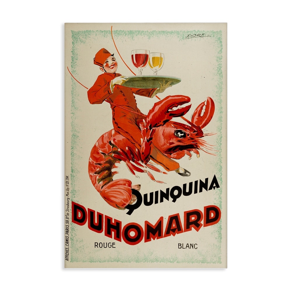Stupell Vintage Lobster Advertisement Canvas Wall Art Design By Marcus Jules