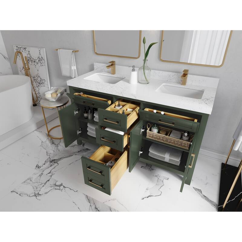 Willow Collections 60 in. W x 22 in. D Cambridge Double Sink Bathroom Vanity with Countertop