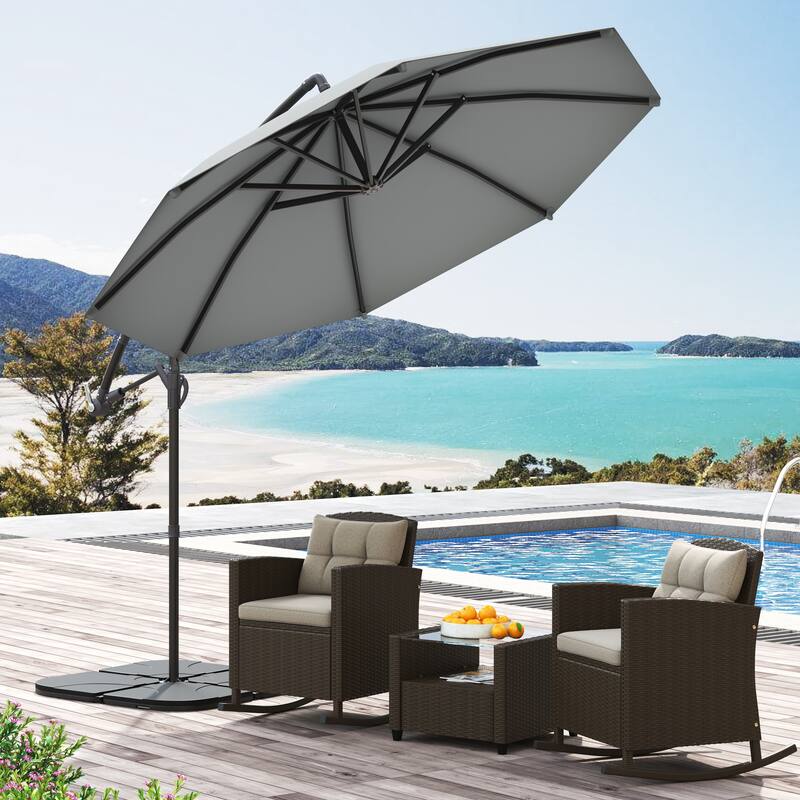 Corvus Vera 10-foot Offset Cantilever Hanging Canopy Patio Umbrella