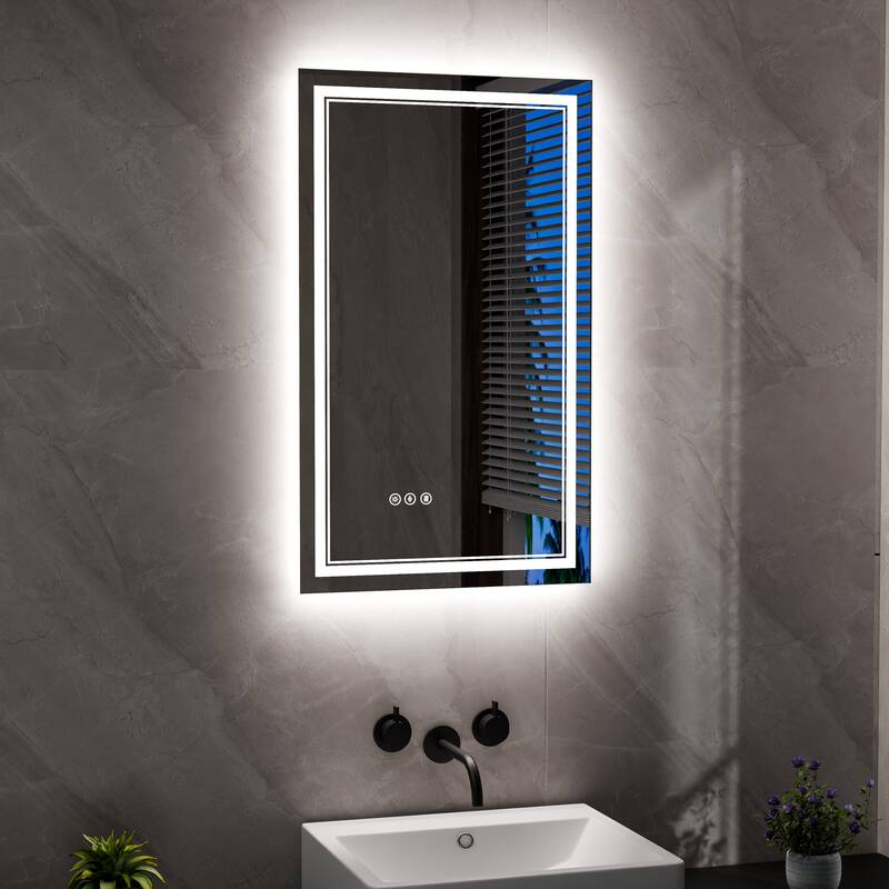 Modland Small Size LED Bathroom Mirror Back & Front Lighted Anti-Fog