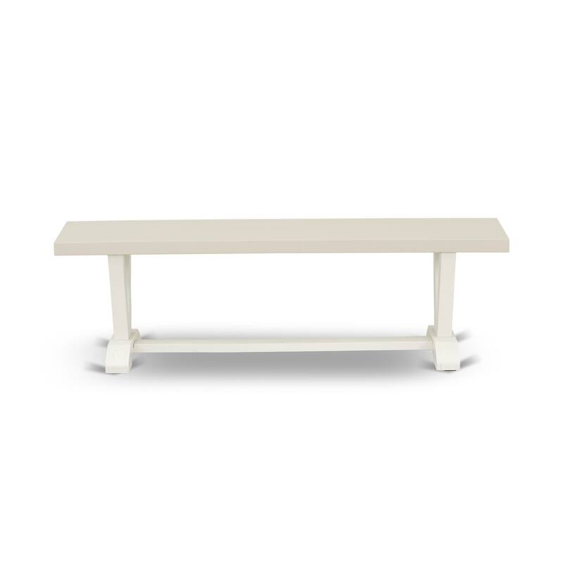 East West Furniture 3 Piece Dining Room Set - 1 Dining Table and 2 Benches(Finish Options)