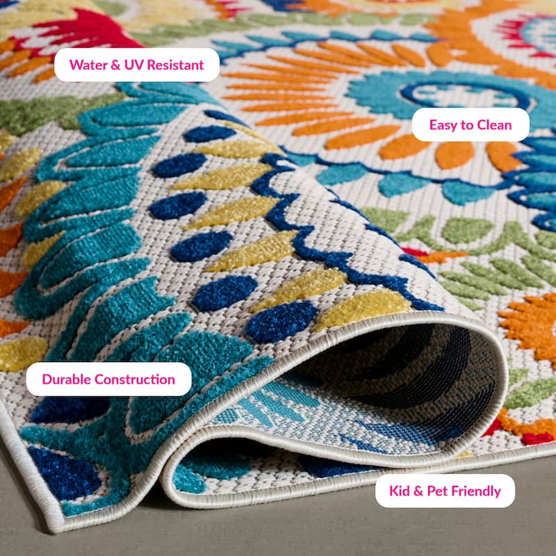 SAFAVIEH Cabana Marii Indoor/ Outdoor Waterproof Patio Floral Rug
