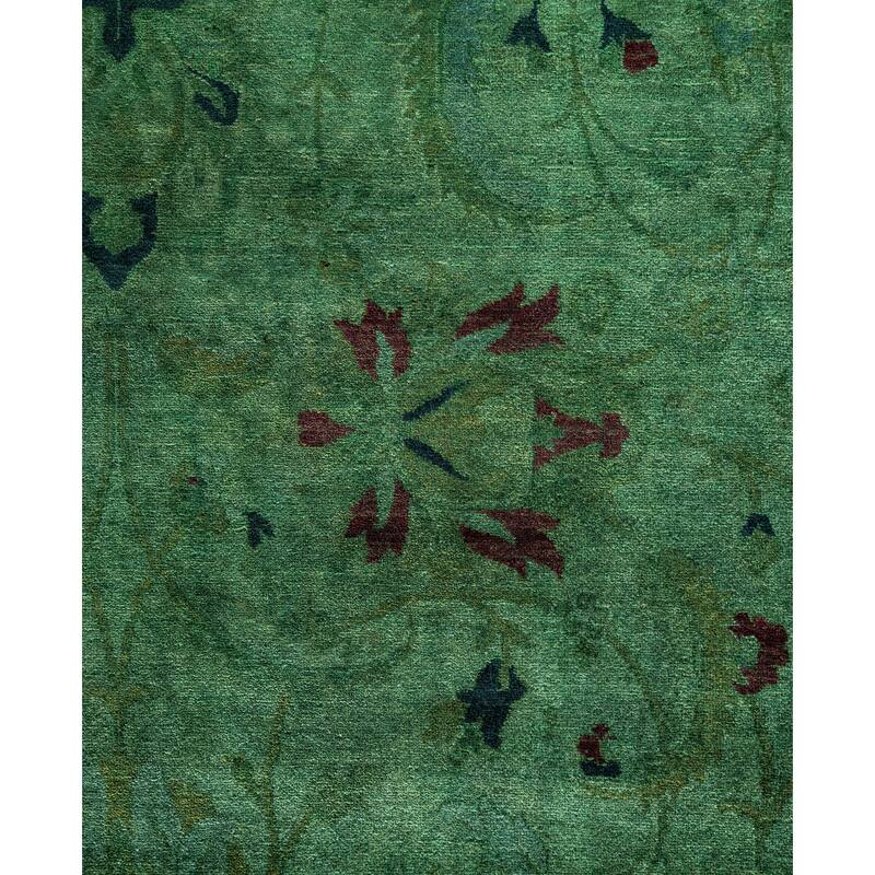 Overdyed One-of-a-Kind Hand-Knotted Area Rug - Green - 6' 1" x 8' 10"
