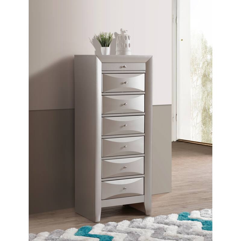 Glory Furniture Marilla 7 Drawer Lingerie Chest - Silver