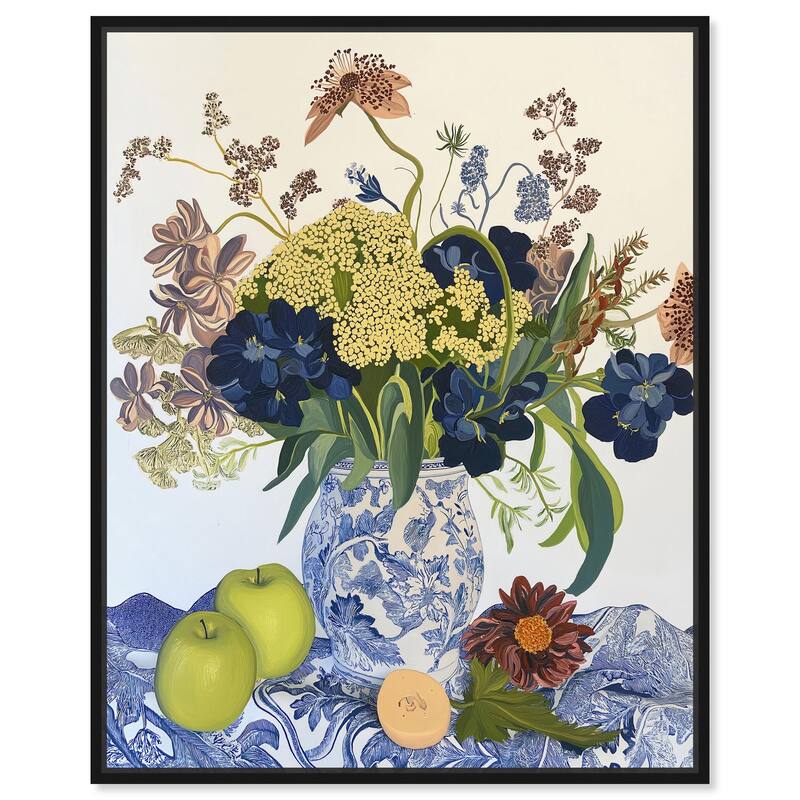 Flowers and Fruit Canvas by Art Remedy - 36" x 45" - Black
