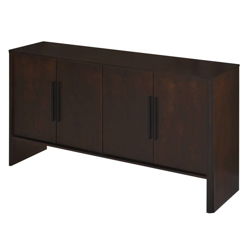 Sideboard Cabinet with Adjustable Shelves, Wooden Storage Cabinet with Long Handles, Kitchen Buffet Cabinet with 4 Door
