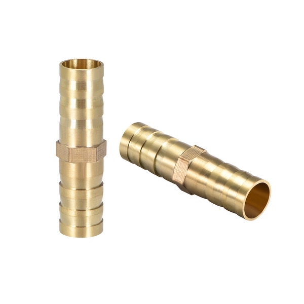 25/64"Brass Barb Hose Fitting Straight Connector Joiner Air Water Fuel Boat 2pcs - 10mm 2pcs