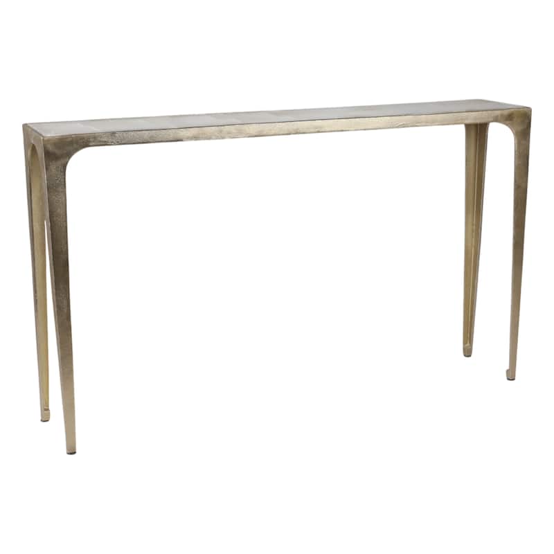 Metal Aluminum Console Table Savoir Frame with Inset Top - 31" Gold - 51.5" x 10" x 31"
