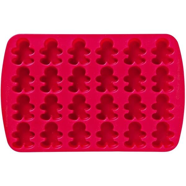 slide 2 of 6, Wilton 24 Cavity Silicone Gingerbread Boy Mold Pan, Red, 13.3x8.45x.75 Inches - 13.3x8.45x0.75 Inches Red - 13.3x8.45x0.75 Inches