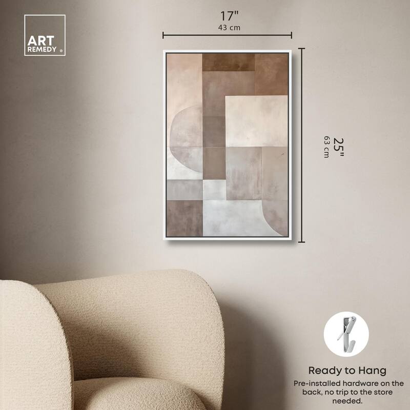 Neutral Tone Blocks II Canvas by Art Remedy