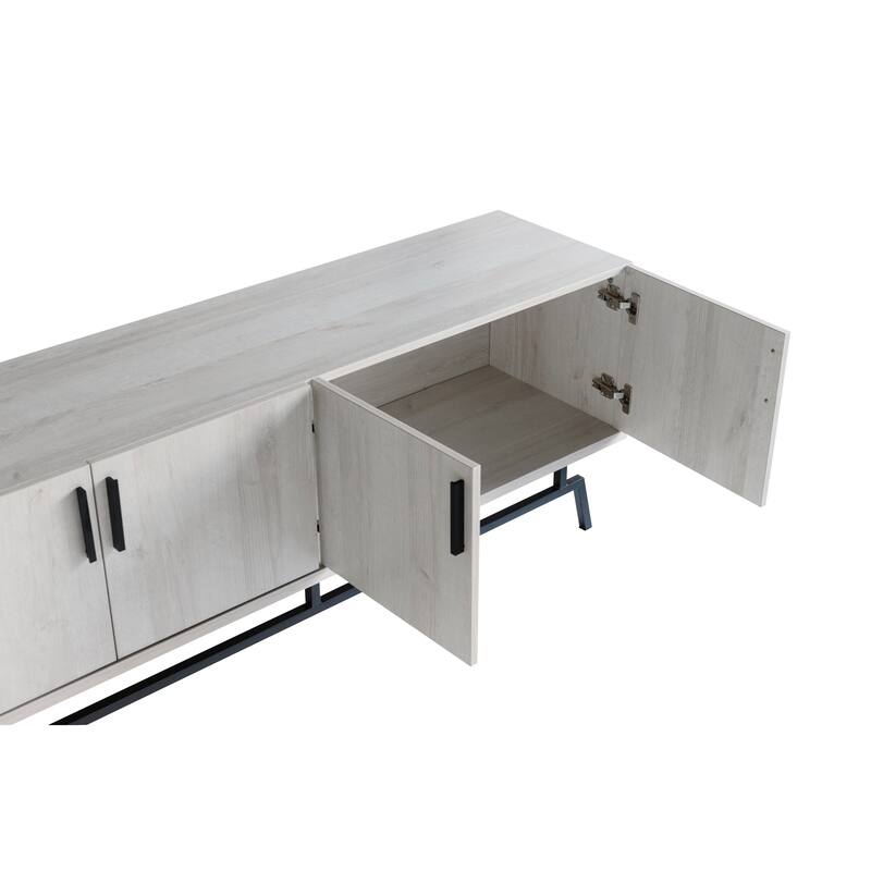 Adela Modern 60-inch Metal Base 4-Door Cabinet TV Stand