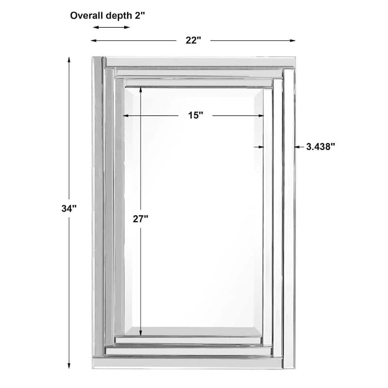 Uttermost Alanna 34" x 22" Rectangular Luxe Frameless Bathroom Wall