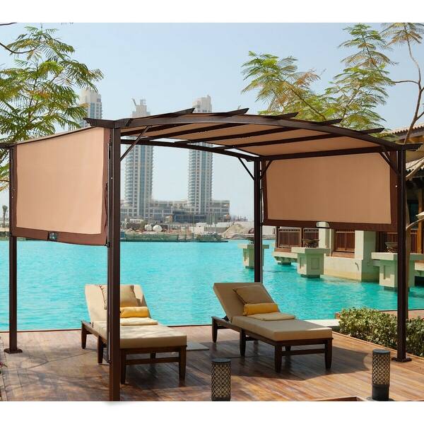 Shop Black Friday Deals On Gymax 12 X 9 Pergola Kit Metal Frame Gazebo Canopy Cover Patio Overstock 21211346