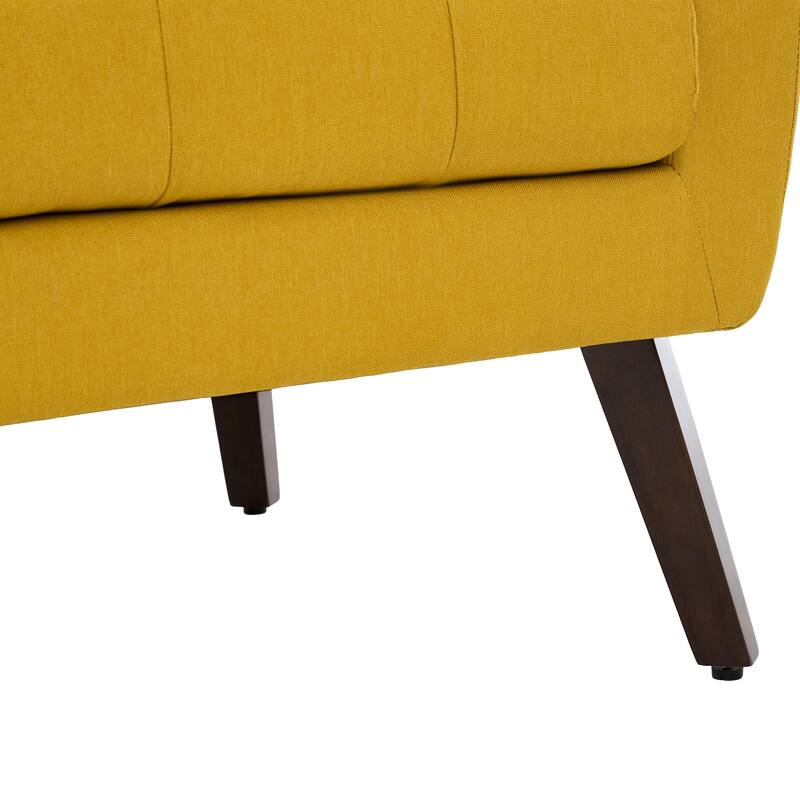 Modern Tufted Wingback Accent Chair Linen/Faux Leather/Velvet Armchair