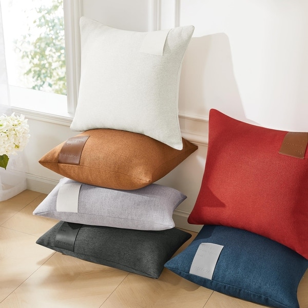 Set Of 4 Red Faux Leather Pillow Covers Set Of 4 Red Faux Leather Pillow Covers