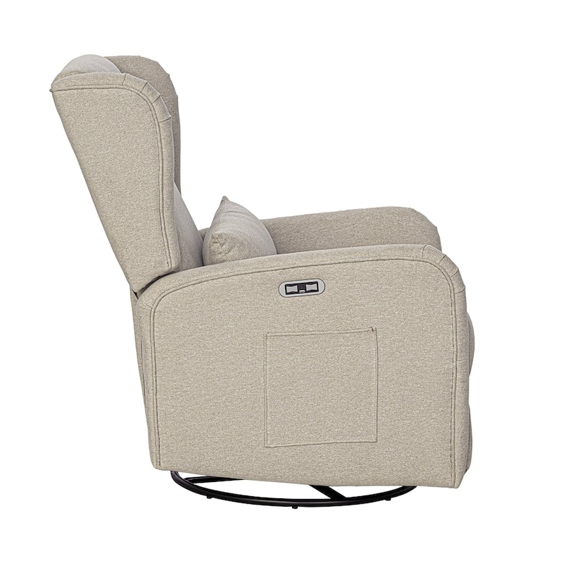 Madison Park Candace Power Recliner 3-in-1 with Swivel, Glider, USB Ports