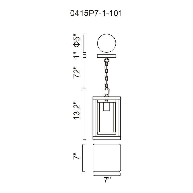 Mulvane 1 Light Black Outdoor Pendant