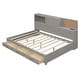 preview thumbnail 8 of 10, Full Size Platform Daybed Frame Storage Bed Relaxation Daybed Multifunctional Daybed with Center Legs & Slat Support - Grey