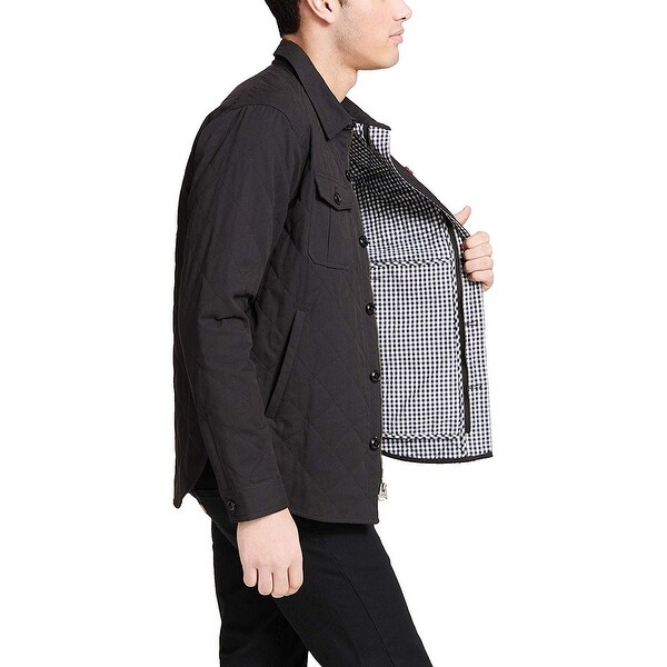 levi's men's cotton diamond quilted shirt jacket