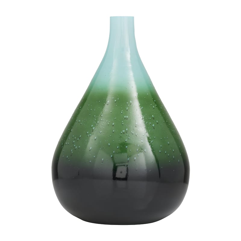 Glass Ombre Decorative Vase - Green - Roche River Decor