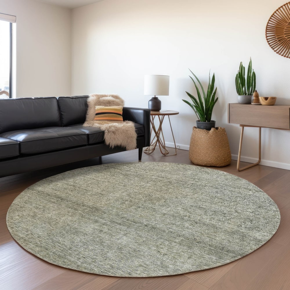 Machine Washable Indoor/ Outdoor Ombre Solid Chantille Rug