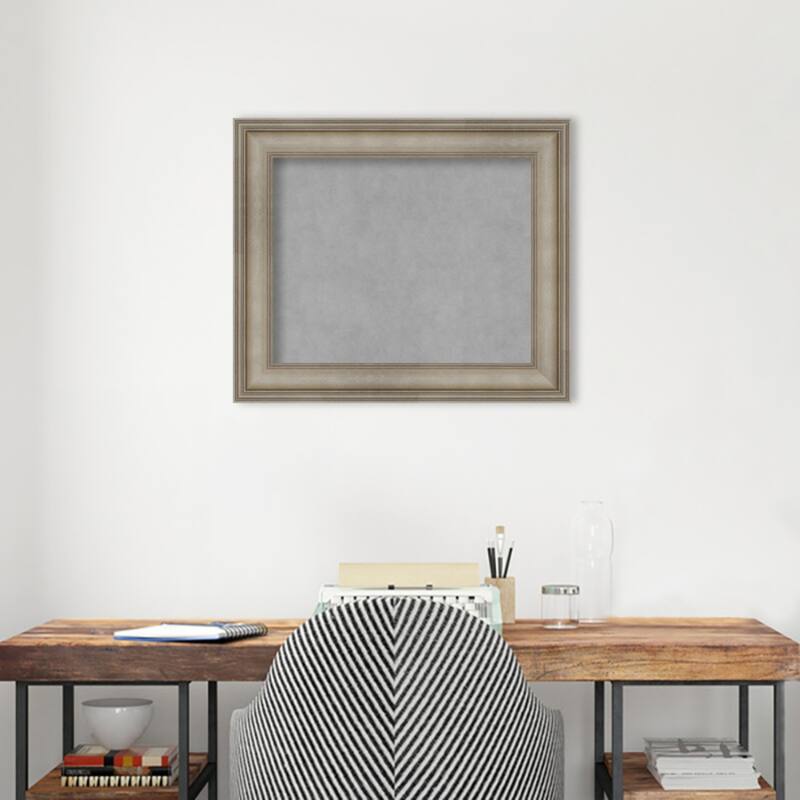 Amanti Art Mezzanine Antique Silver Narrow Framed Magnetic Board