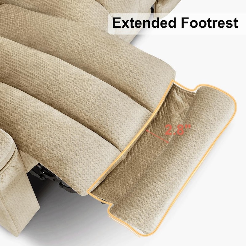 MCombo Power Reclining Loveseat Sofa with Heat and Massage, Fabric PR648