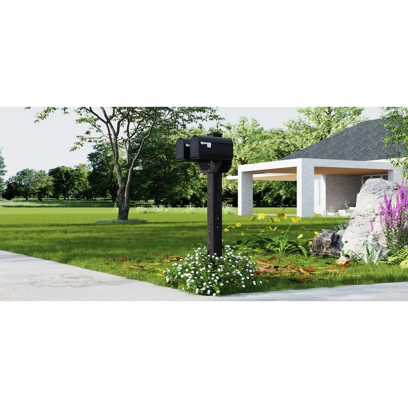 All-Weather HDPS Mailbox Post Black