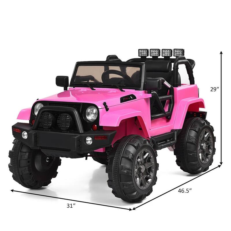 12V Electric Ride On Truck with Parental Remote Control and LED Lights