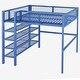 preview thumbnail 4 of 14, Blue Modern Full Loft Bed with Shelves & Workstation - Multi-Functional