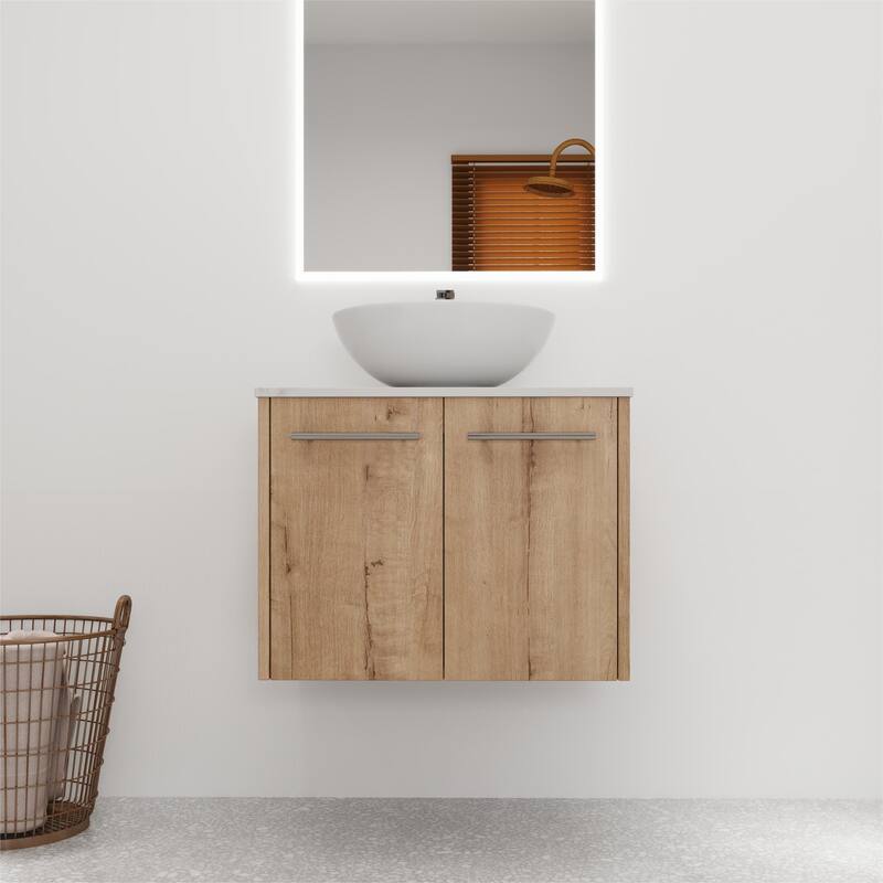 Bathroom Vanity With Sink In 24/30 Inch, Floating Bathroom Vanity With Soft Close Door