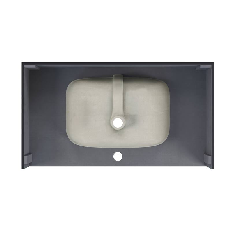 Vicenza 36'' Wall Mount Sink In Black Marquina - 35.45" x 19.7" 7.9"