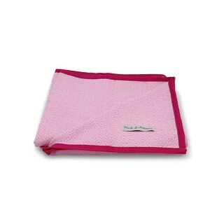 Work of Artisans Organic Cotton Woven Baby Blanket- Baby Pink w/ Dark Pink Hemming