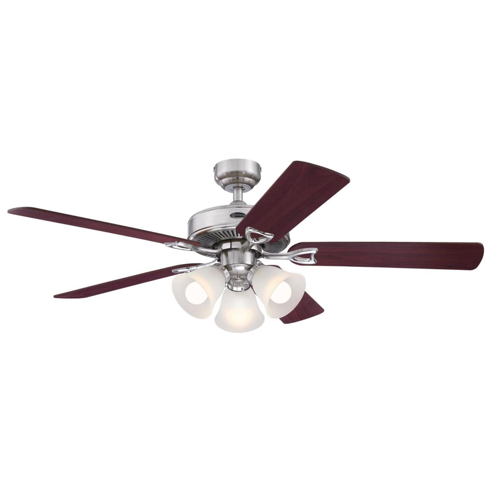 Westinghouse Vintage 52 in. Brushed Nickel Brown LED Indoor Ceiling Fan