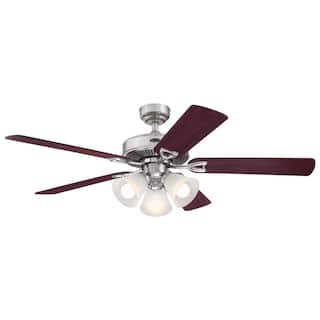 Westinghouse Vintage 52 in. Brushed Nickel Brown LED Indoor Ceiling Fan
